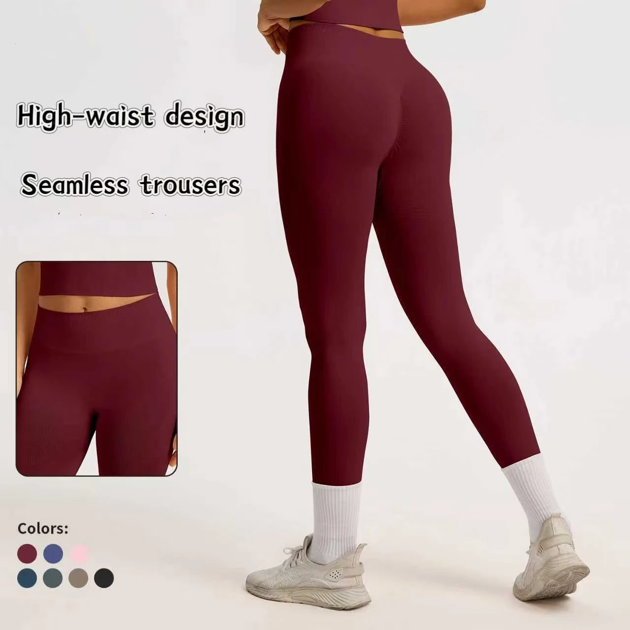 

Seamless Peach-Butt Tight-Fitting Yoga Pants, High-Waisted Women's Outerwear Running and Quick-Drying Fitness Pants