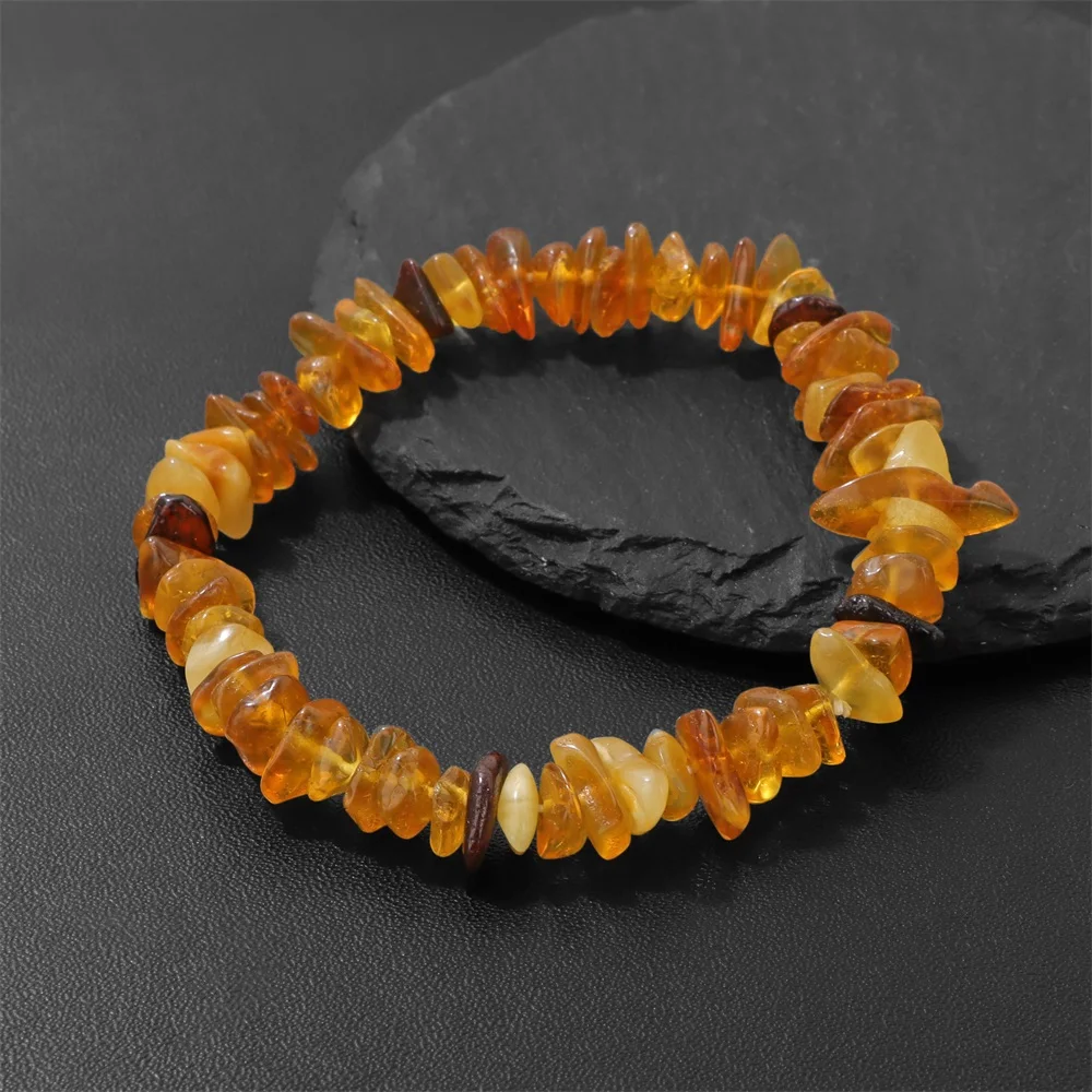 Irregular Amber Bracelet for Unisex Genuine Plant Bead 100% Genuine Natural Mineral Stone Medical Healing Jewelry Gift Wholesale view 3