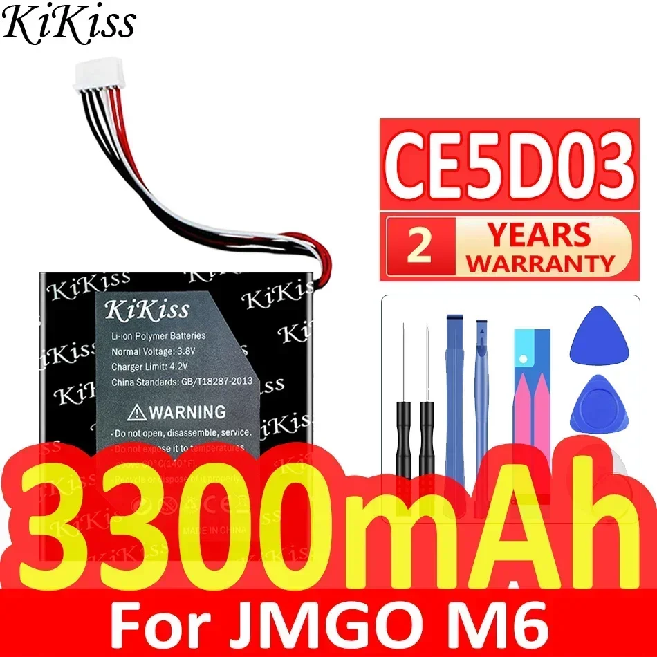 KiKiss Battery 3300mAh For JMGO M6 Projector CE5D03 Accumulator 6-wire Plug