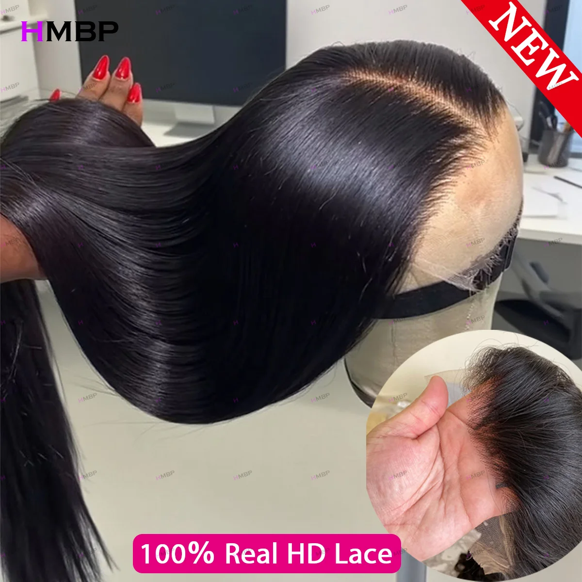 

13x4 Real HD Парик Шнурка Прямой Бесклеевой Парик Фронта Шнурка Человеческие Волосы Готов к работе Невидимый 5x5 HD Парик Шнурка Для Женщин HMBP