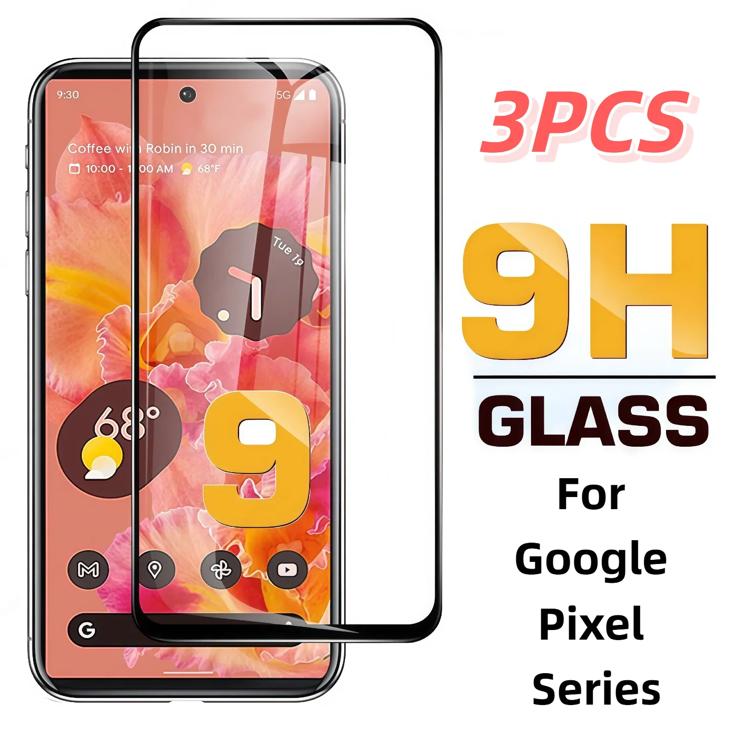 

Защитная пленка из закаленного стекла для Google Pixel 10, 10A, 9, 9a Pro, XL, 8A, 8, 7A, 6, 5G, 3 шт., с защитой от отпечатков пальцев, легкая установка, HD-качество, прозрачная