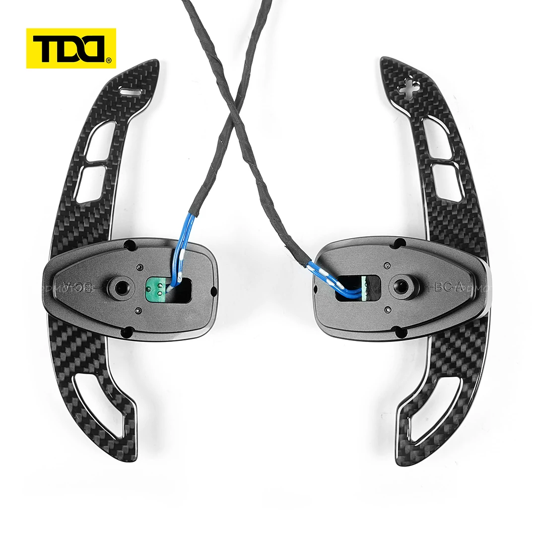 TDD Glossy Carbon Fiber Steering Wheel Magnetic Paddle Shifters For Mercedes Benz A B C GLA Class Magnetic Attraction Function