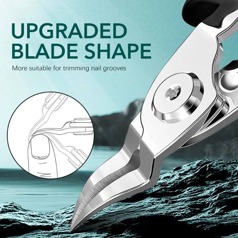 Toe Nail Clippers Thick Ingrown Nails Nipper Stainless Steel Podiatry Cutter Embedded Spring Ergonomic Handle Labor Saving Tool