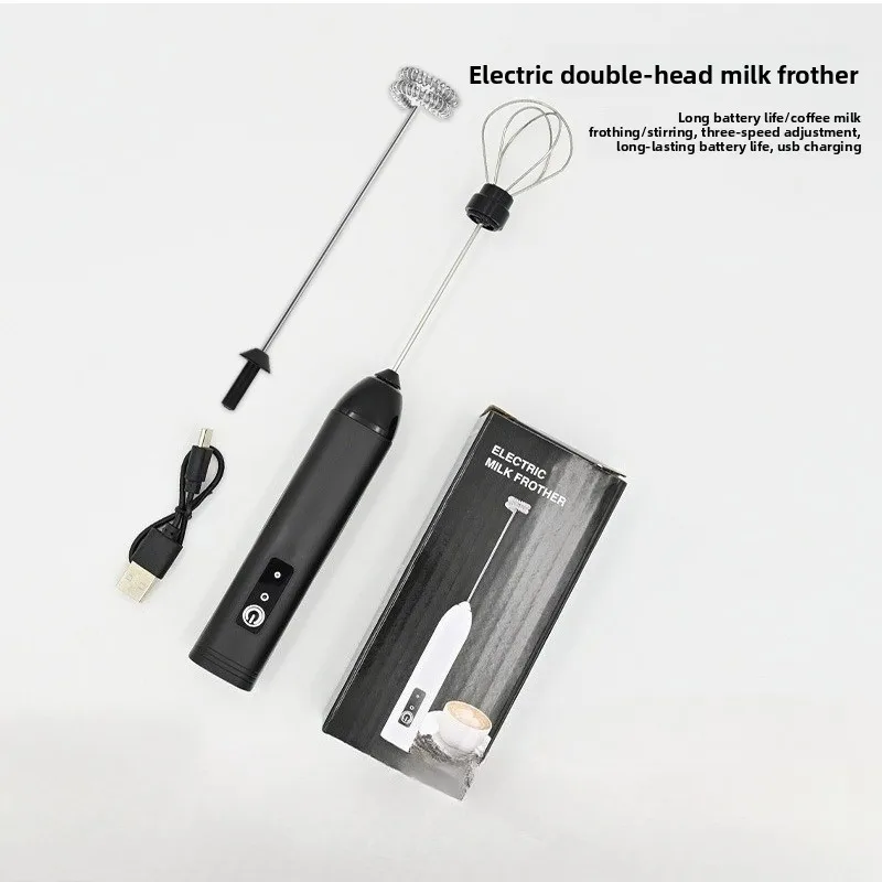 MINI Milk Frother USB Rechargeable 3 Speeds Foam Maker Coffee Whisk Mixer Electric Handle Blender Egg Beater
