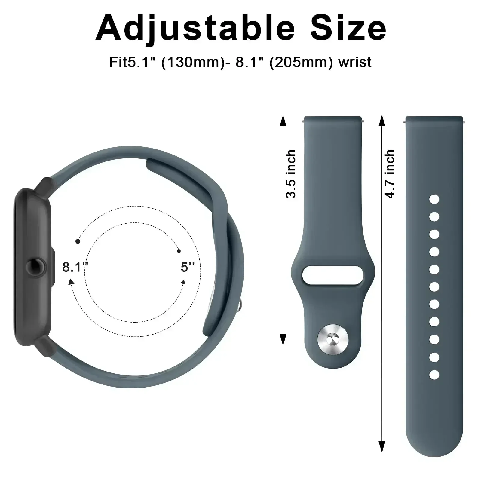 22mm 20mm Silicone Sports Strap for Redmi Watch 5 Lite/Active Comfortable Soft Wristband for Huawei GT5 Pro 46mm Bracelet Bands