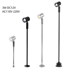 3W MINI LED Spotlight Jewelry Display Lamp 20/30/35CM Post Lamp Phone Store Showcase Desktop Lights Rotatable 110V 220V 12V lamp