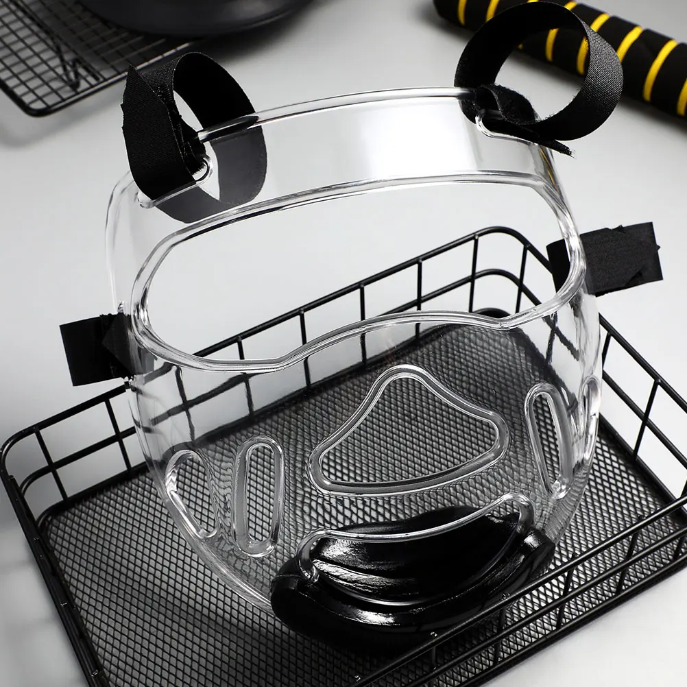 

2pcs Taekwondo Mask: Boxing Face Guard - Clear Detachable Face Guard Martial Art Headgear Sports Sparring Protective Gear