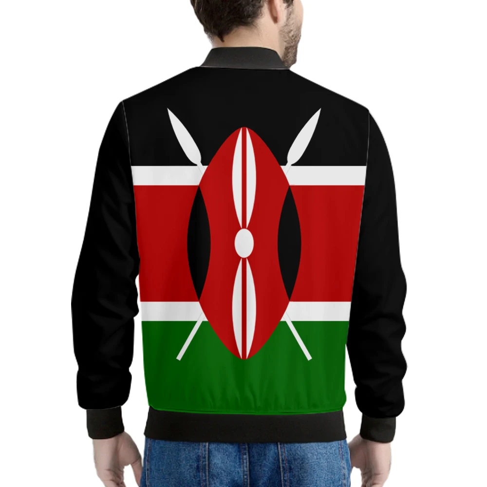 Kenya Zipper Jacket Custom Name Team Logo Ke Coat Ken Country Travel Swahili Nation Kenyan Republic Flag Print Photo Clothes