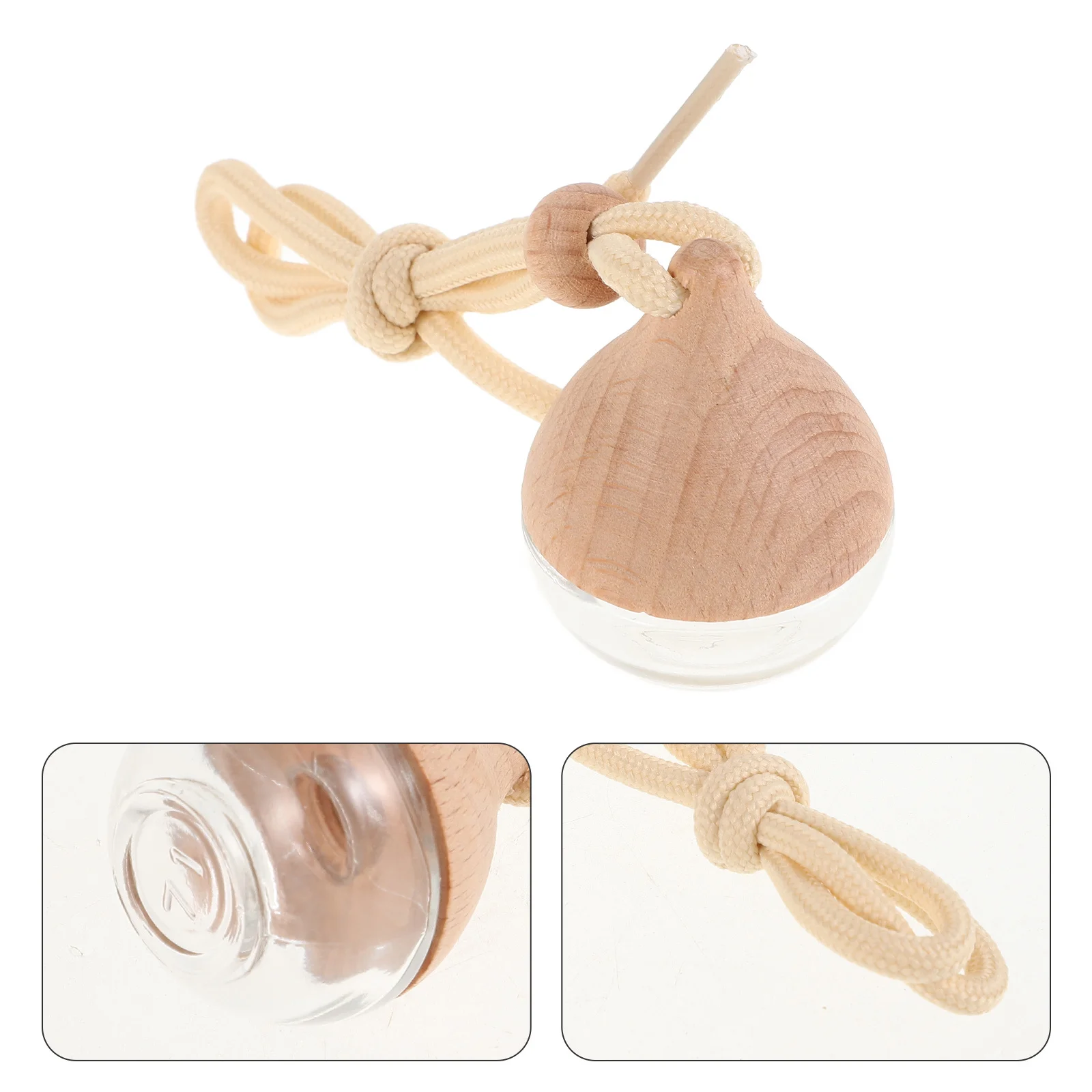 

2Pcs Hanging Car Air Freshener Diffuser Bottles Empty Refillable Glass Aroma Diffuser Bottles for Car Home Office Decoration