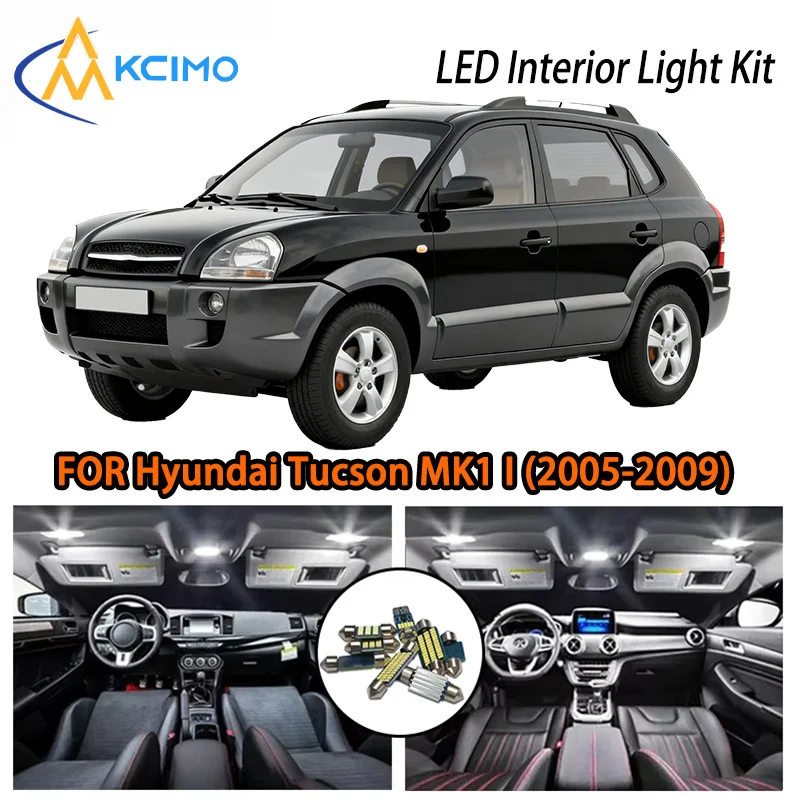 

KCIMO Interior LED Lights Kit Fit For Hyundai Tucson MK1 I (2005-2009) , Bright Illumination, 2 Colors, Durable Car Accessory