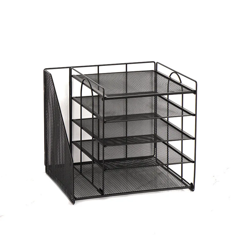 

Desk Organizer and Accessories 5-Tier Paper Letter Tray with File Holder Desk Organizer for Office/Home/School Supplies Black