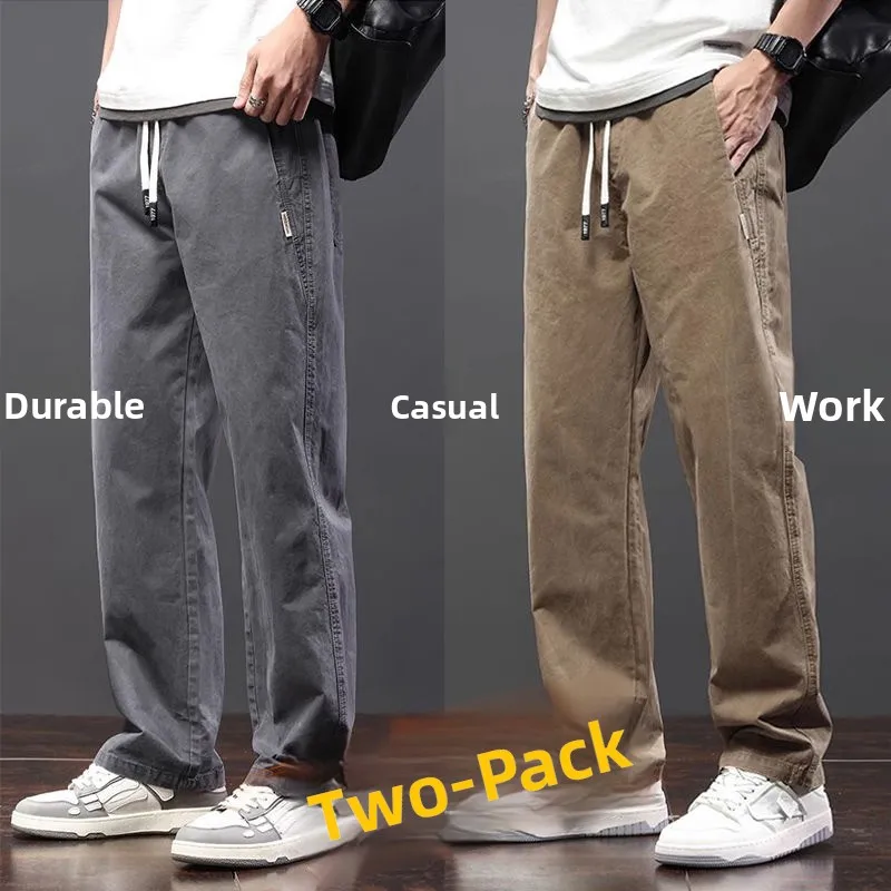 

Men's Summer Loose Fit Work Trousers Outdoor Wear Resistant Dirtproof Straight Leg Workwear for Building Sites And Heavy Du...