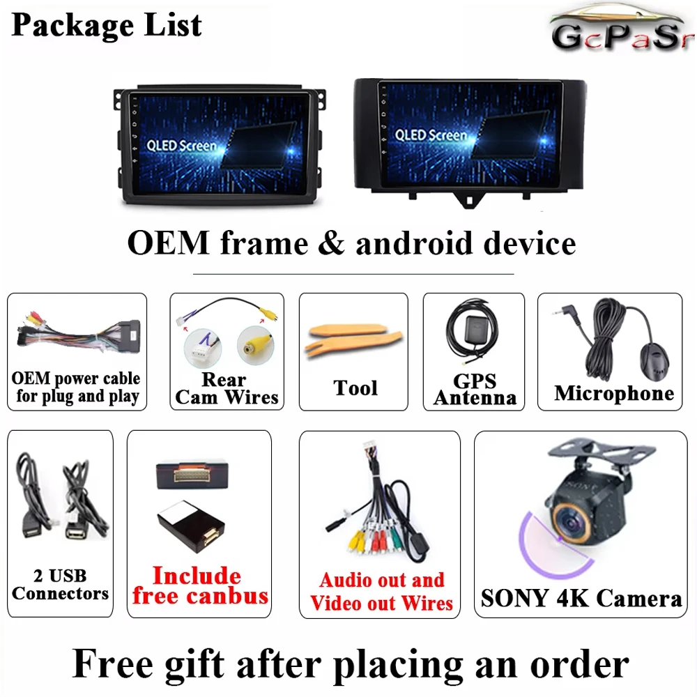 メルセデスベンツ スマート フォーツー 451 (2005-2015)用 Android Auto対応 カーラジオ GPSナビゲーション ステレオ ビデオ マルチメディアプレーヤー 2DIN ヘッドユニット