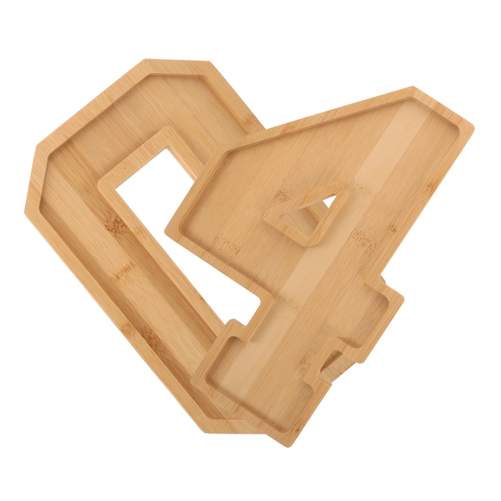 

Digital Tray Number Shape Wood Charcuterie Board Fillable Large Storage Tray Food Display Snack Serving Platter