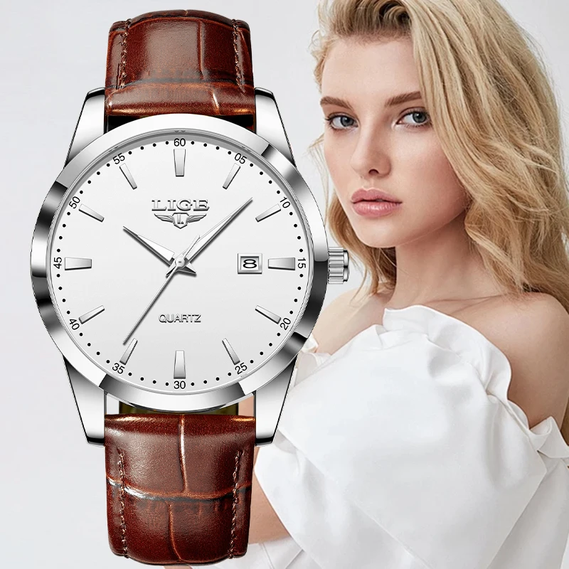 

LIGE Elegant Classic Woman Watch Retro Fashion Luxury Auto Date Casual Sport Waterproof Luminous Ladies Quartz Watches for Women
