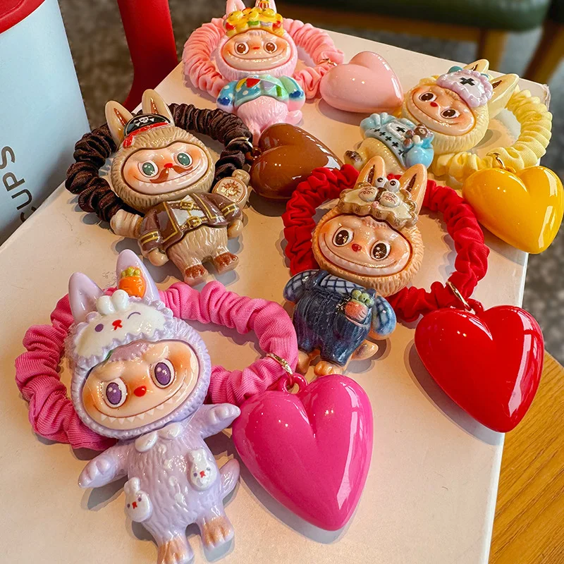 

1/5pcs Cartoon Labui Hair Bands Hair Rope Hair Accessories, Kawaii Women Headbands, High Elasticity Durable Rubber Bands