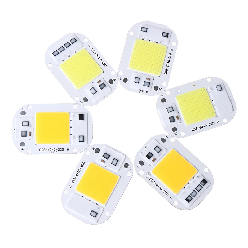 Chip LED 20W 30W 50W AC110 220V lámpara COB inteligente cuentas lámpara LED sin controlador DIY Lampada Chip de luz para exteriores reflector