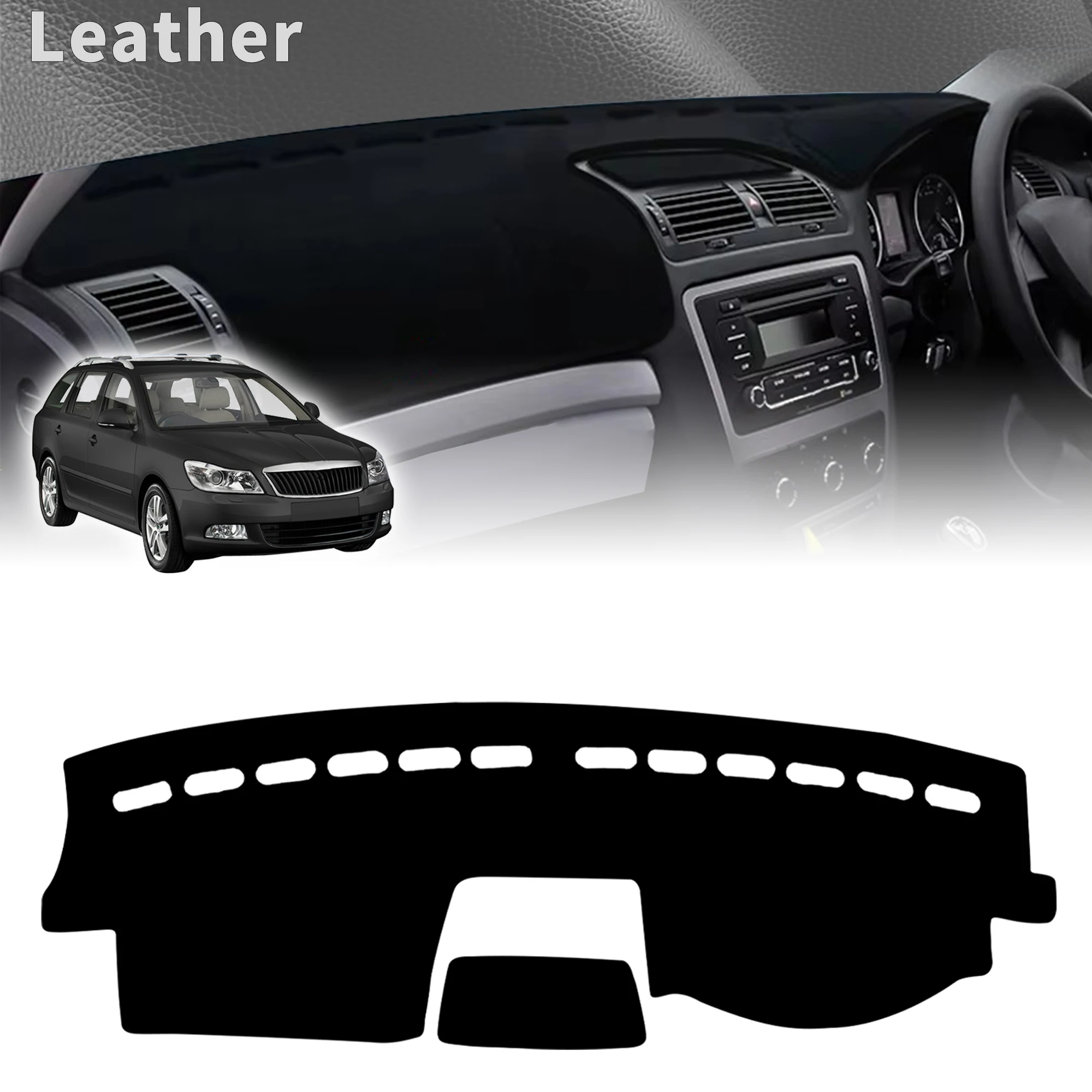 シュコダ-オクタヴィア-mk2-2005-2006-2007-2008-2014-車のダッシュボードカバー-ダッシュマット-滑り止め保護ダッシュマットパッド-自動車アクセサリー
