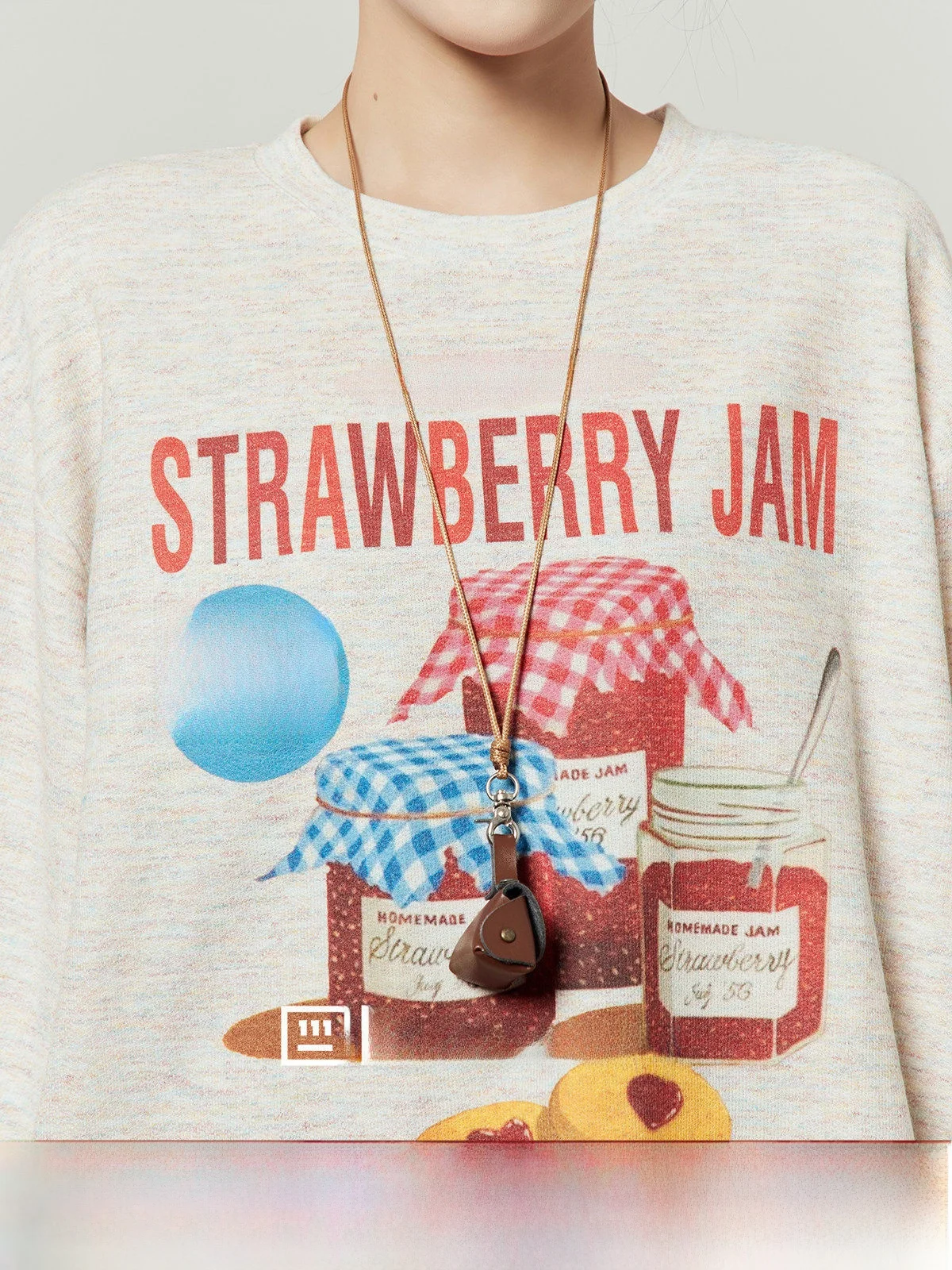 

Strawberry Jam Floral Powder Loose Casual Style Women's T-shirt Spring 2026 New Arrival Breathable Comfortable Long Sleeve Cr...