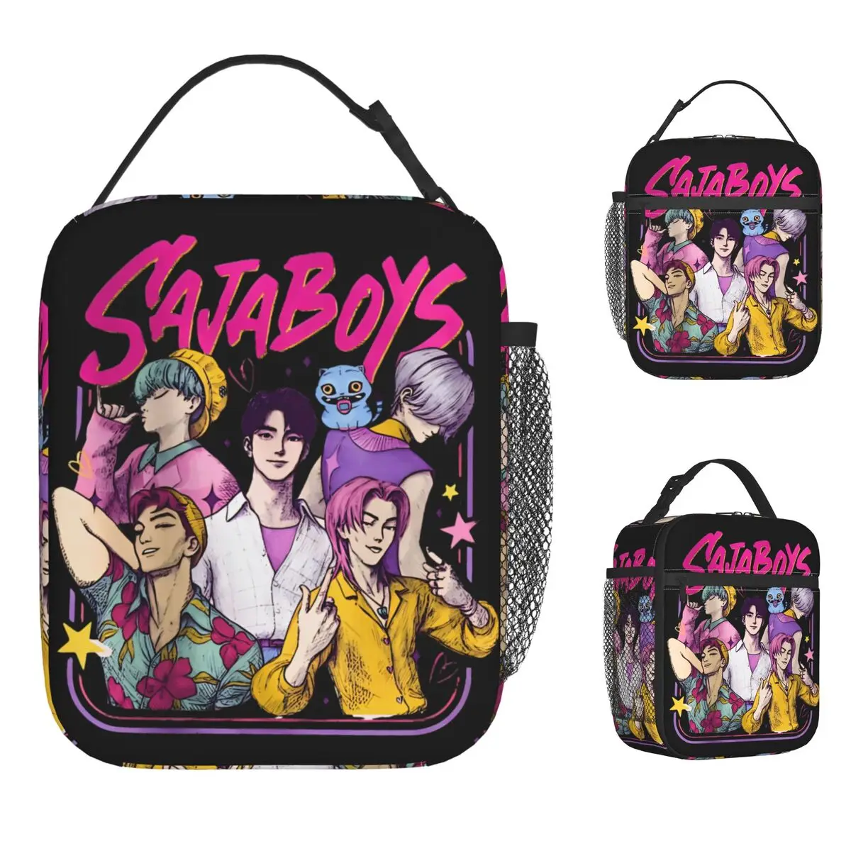 

Demon Hunters Boys Band Lunch Bag Kawaii Lunch Box For Women Picnic Portable Cooler Bag Waterproof Custom Tote Food Bags