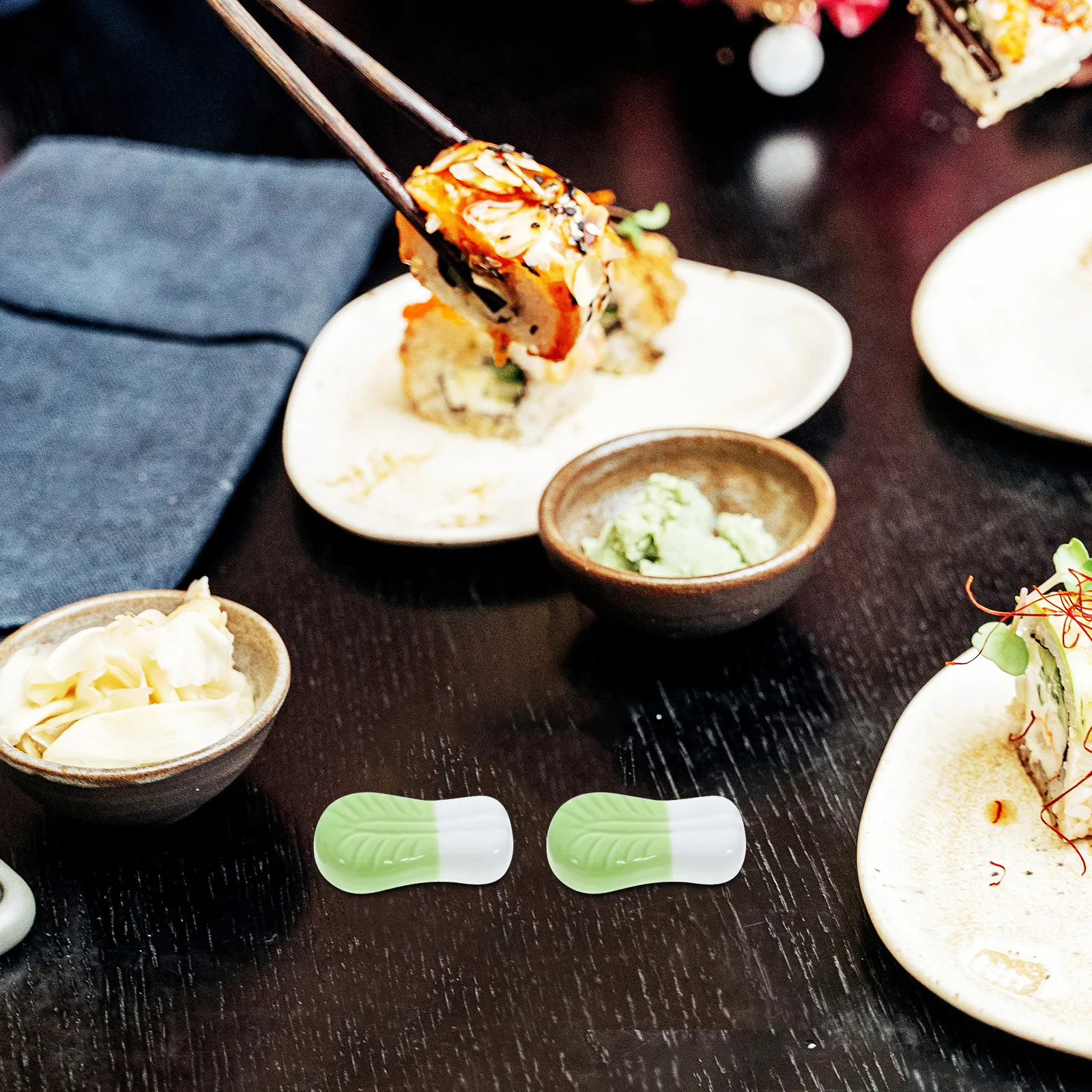 6Pcs Fashionable Ceramic Chopstick Rest Set Vegetable Inspired Utensil Holder for Organized Table Setting Chopsticks Support