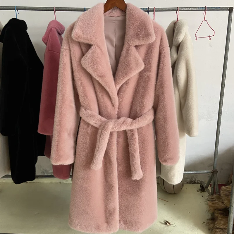 Faux Mink Fur Coat Women Especially Luxury 2023 Winter Long Fur Jackets Female Plus Size High Quality Suit Colla