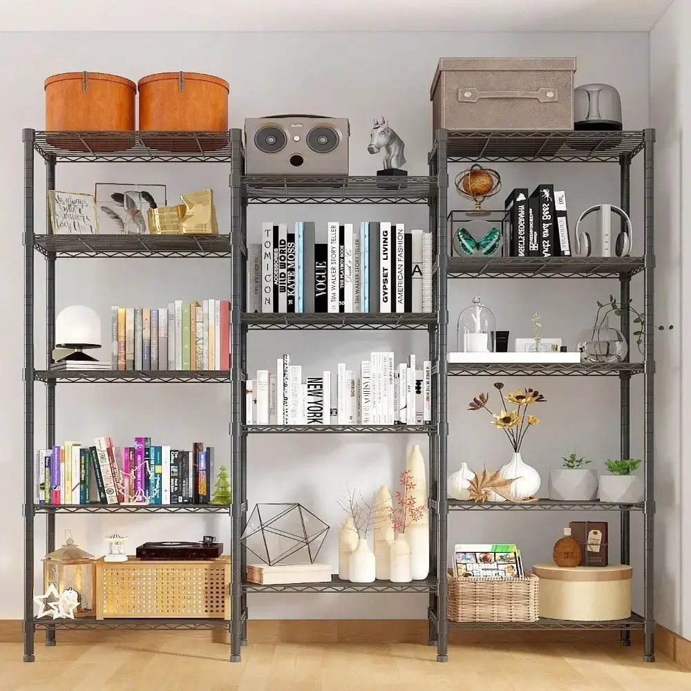 5-Tier Metal DIY Storage Shelves Wire Shelving for Garage Kitchen