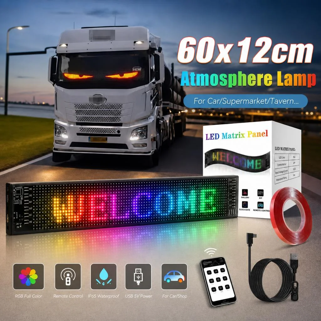 Video Light Panel Led - 1 adet/2 adet 60x12cm araba atmosfer