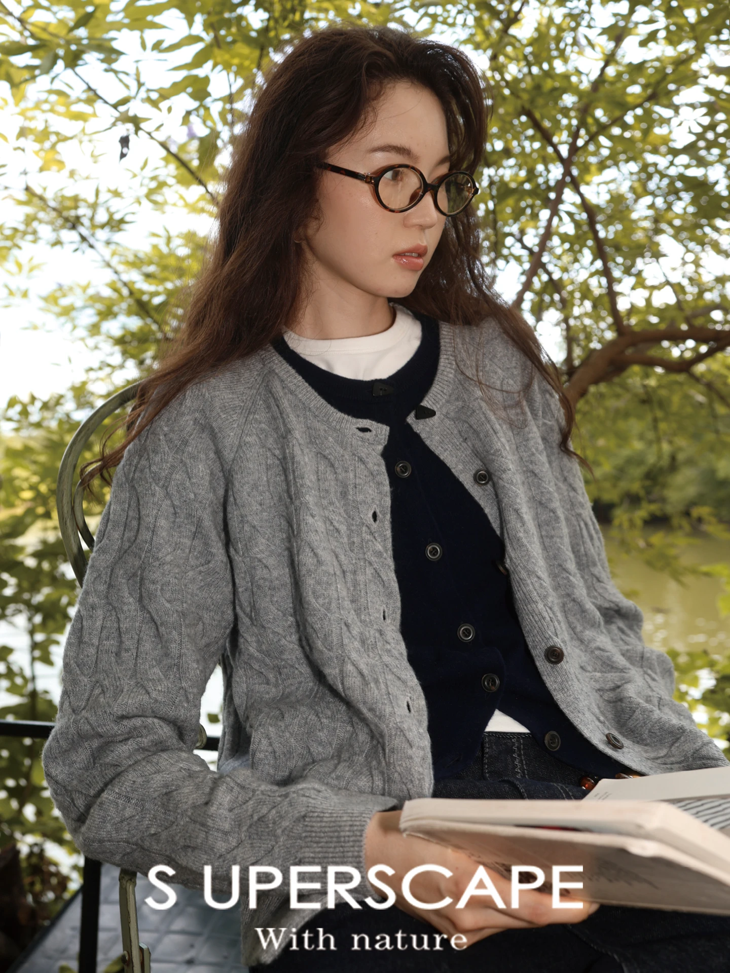 

Мягкий шерстяной вязаный открытый кардиган, свободный oulder Sve, повседневный цветной блуз, искусственный двухсекционный мягкий мериносовый шерстяной твист-цветок