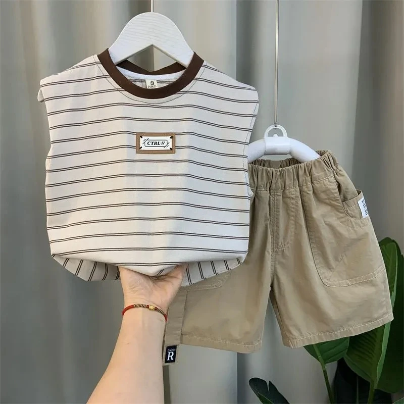 

New Summer Baby Girls Clothes Children Boys Vest Shorts 2Pcs/Sets Infant Outfits Toddler Casual Sports Costume Kids Tracksuits