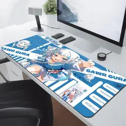 Gawr Gura 800x300 Game Comic Mouse Pad Extra Large Computer Table Pad Non-slip Waterproof Mange Mousepad Anime Stuff Accessories