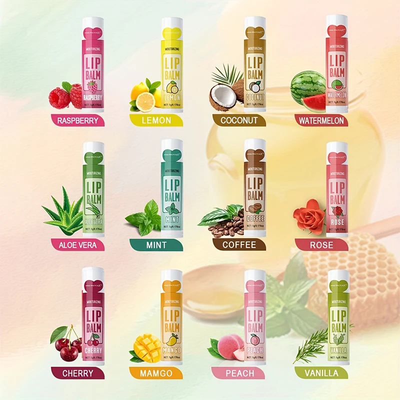 12 szt. Owocowy balsam do ust moda nawilżający olejek do ust długotrwały przezroczysty naturalny Aloe szminka pielęgnacja ust szminka makijaż