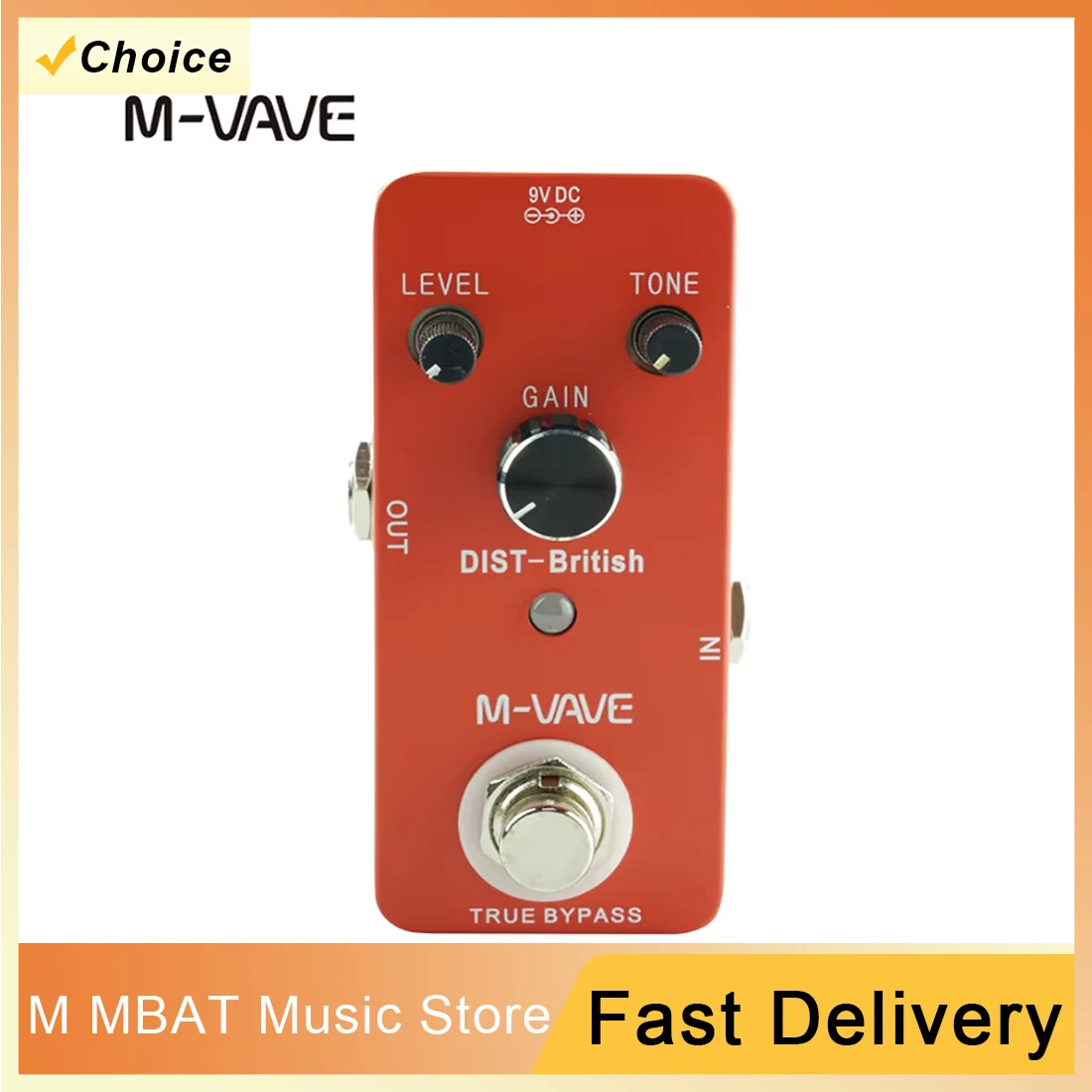 

M-VAVE Distortion British Twisted British Guitar Single Block Effect Tool True Bypass Guitar Parts & Accessories