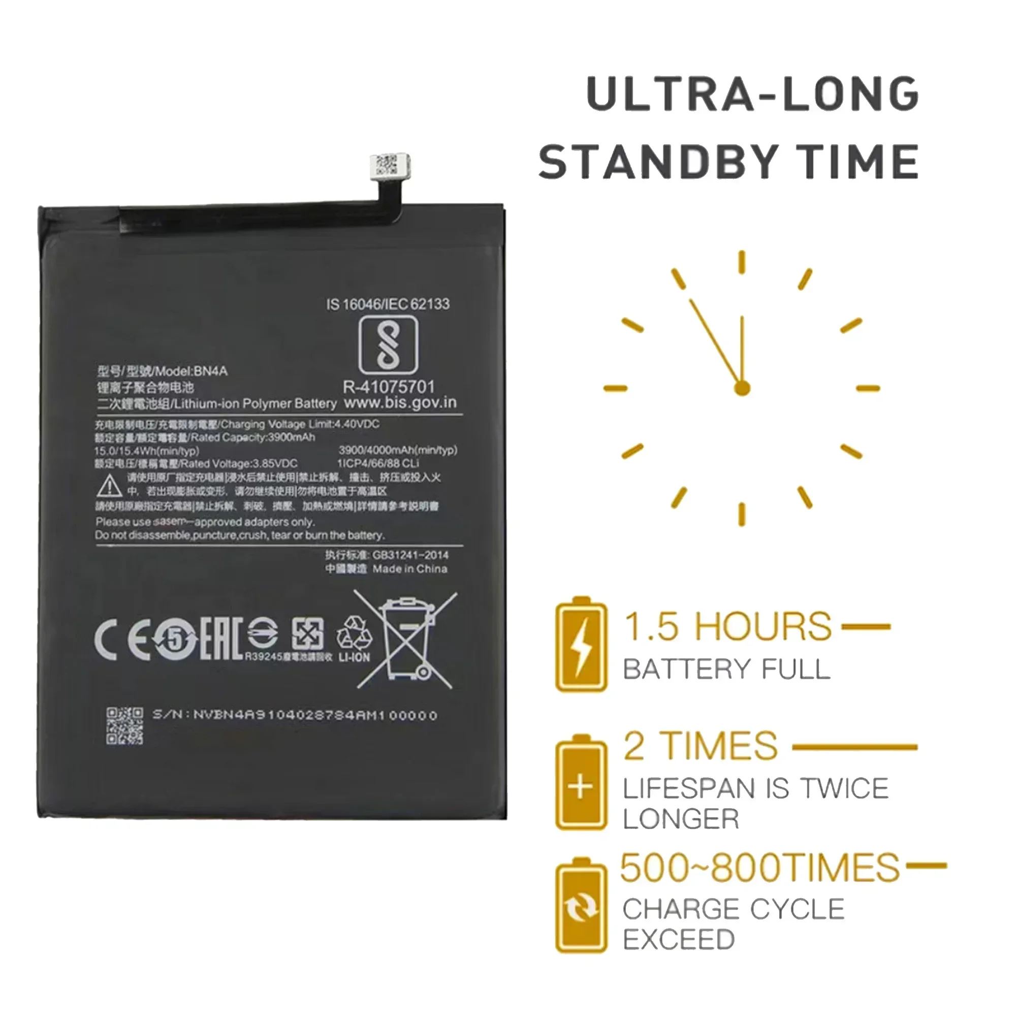 BN4A Battery For Xiaomi Redmi Note7 Note 7 Pro M1901F7C Repair Part high capacity Capacity Phone Batteries