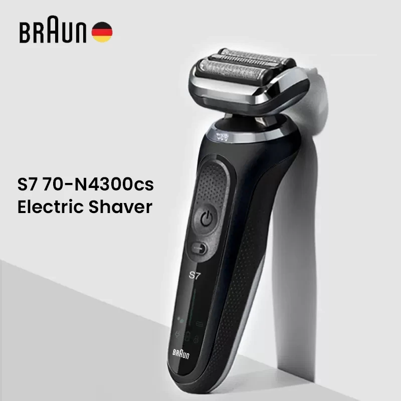 

Braun 70-N4300cs Electric Razor Sensing Tech for Men Flexible Shaver Head Dry Wet Use Shaving Machine Series 7 with Charge Base