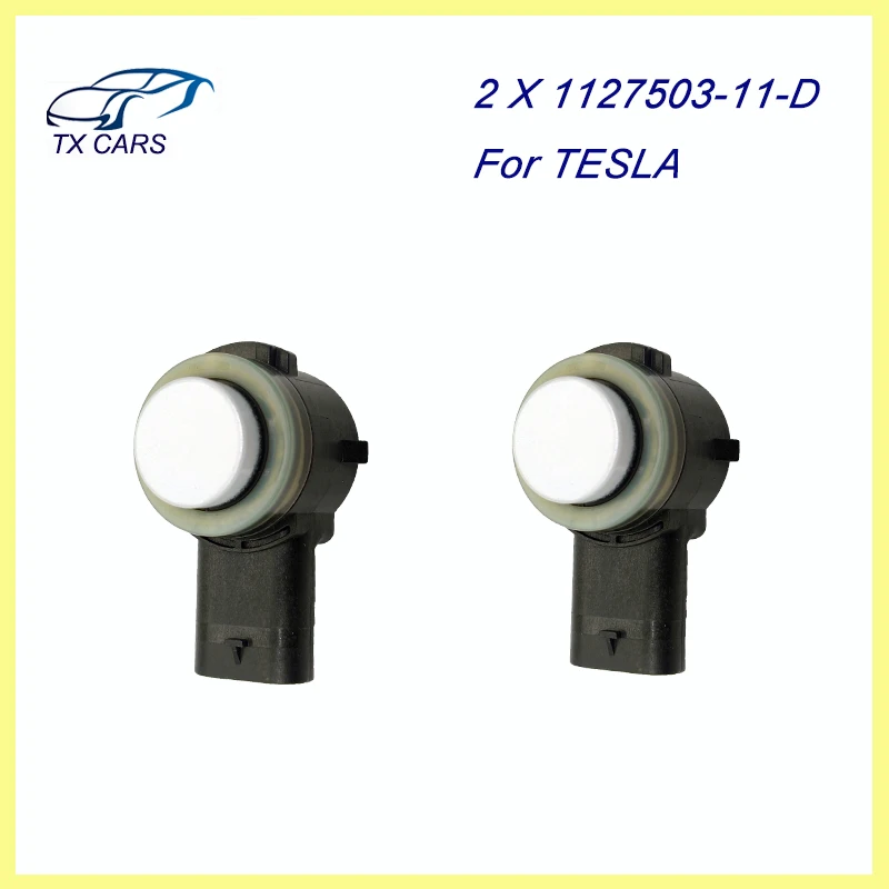 

2 X 1127503-11-D white PDC Parking Sensor Radar Bumper For Tesla