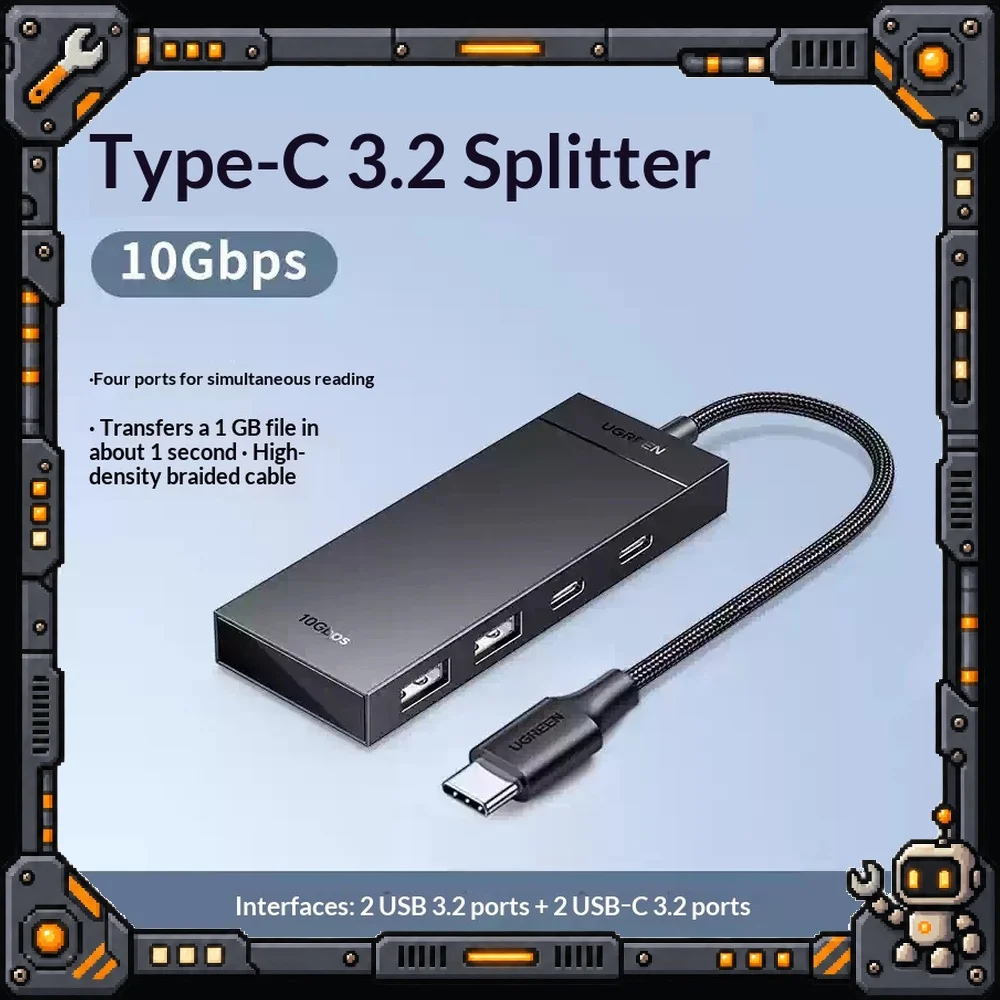 UGREEN 35583 USB C Hub USB 3.2 Gen 2 Splitter 10Gbps High Speed Type C Adapter for Laptop PC