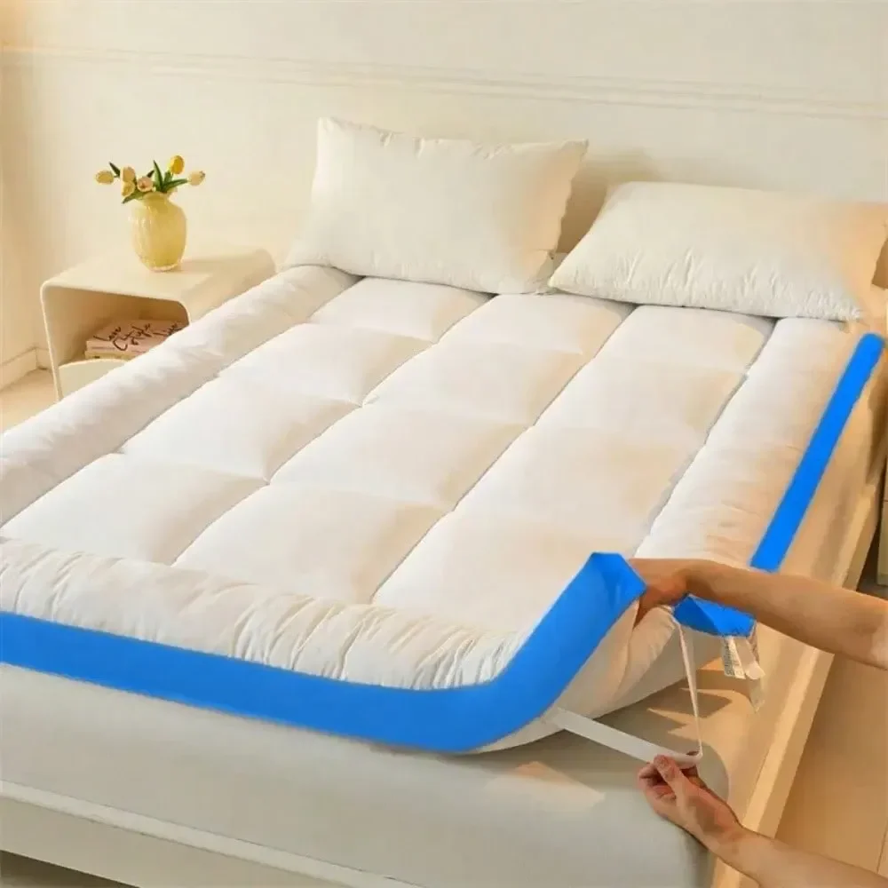 

Memory Foam Mattress Topper Soft Shredded Fill, 4 Anchor Elastic Bands, QuickAdjust PullOn Design, Machine Washable Polyester F