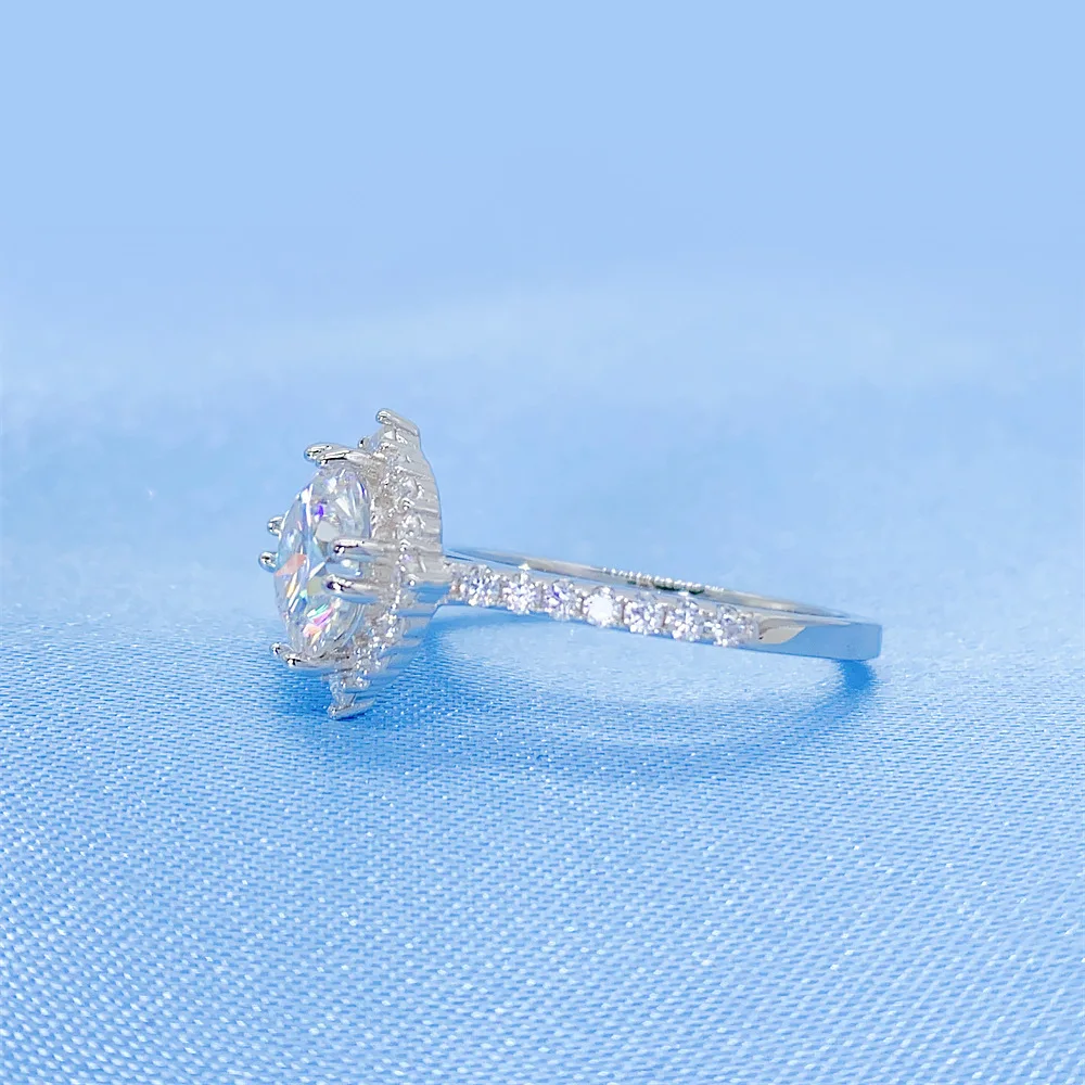 Trendy Large Round Cubic Zirconia Engagement Ring AAA White Crystal Bride Promise Wedding Rings for Women Jewelry Bague Femme