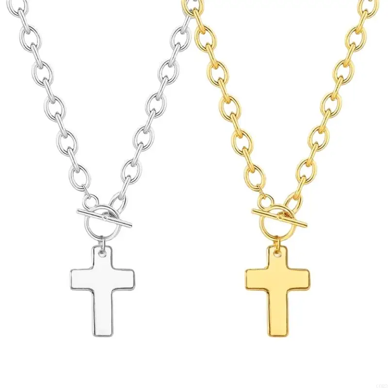 

CORD Modern Crucifix Necklace For Women Bold Statement Trendy Layering Jewelry Neck Chain Birthday Gift