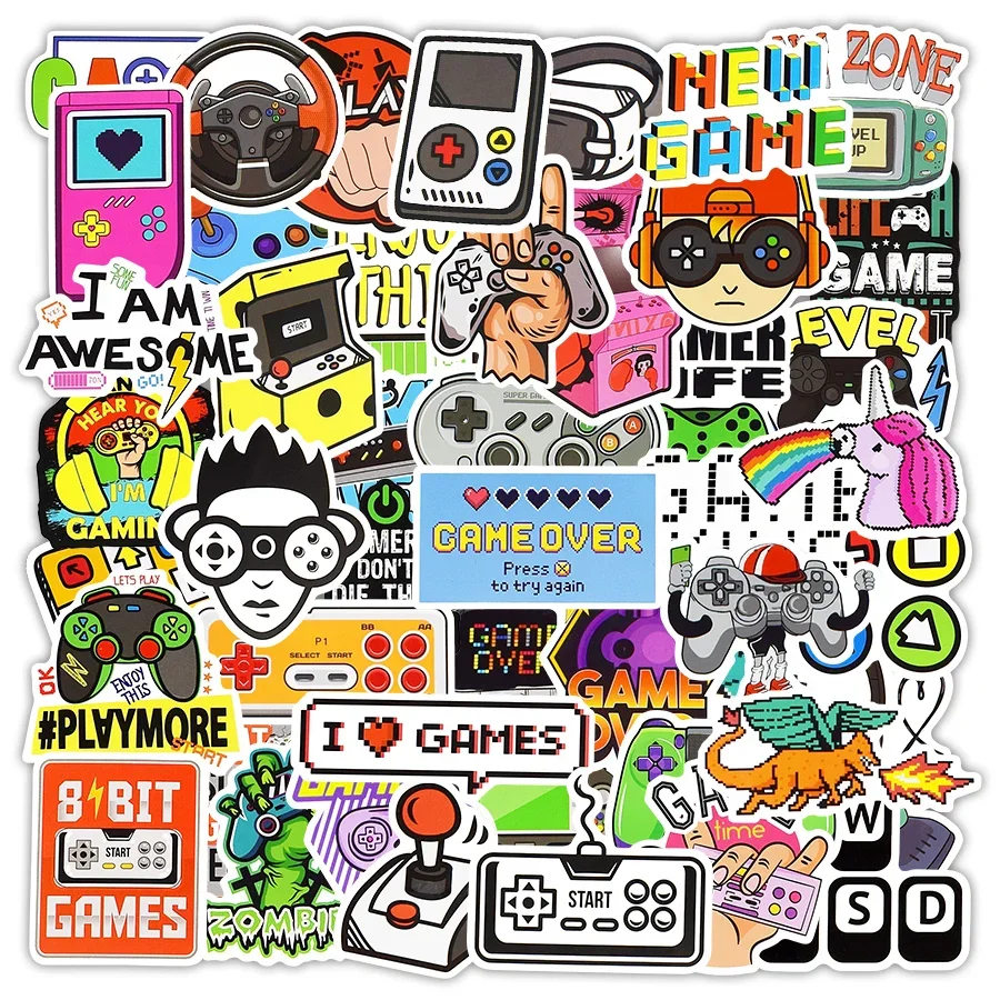 50 PCS Laptop Stickers Game Boy Classic Game Vintage Stickers for Helmet Motorcycle Suitcase Skateboard Waterproof Sticker Decal