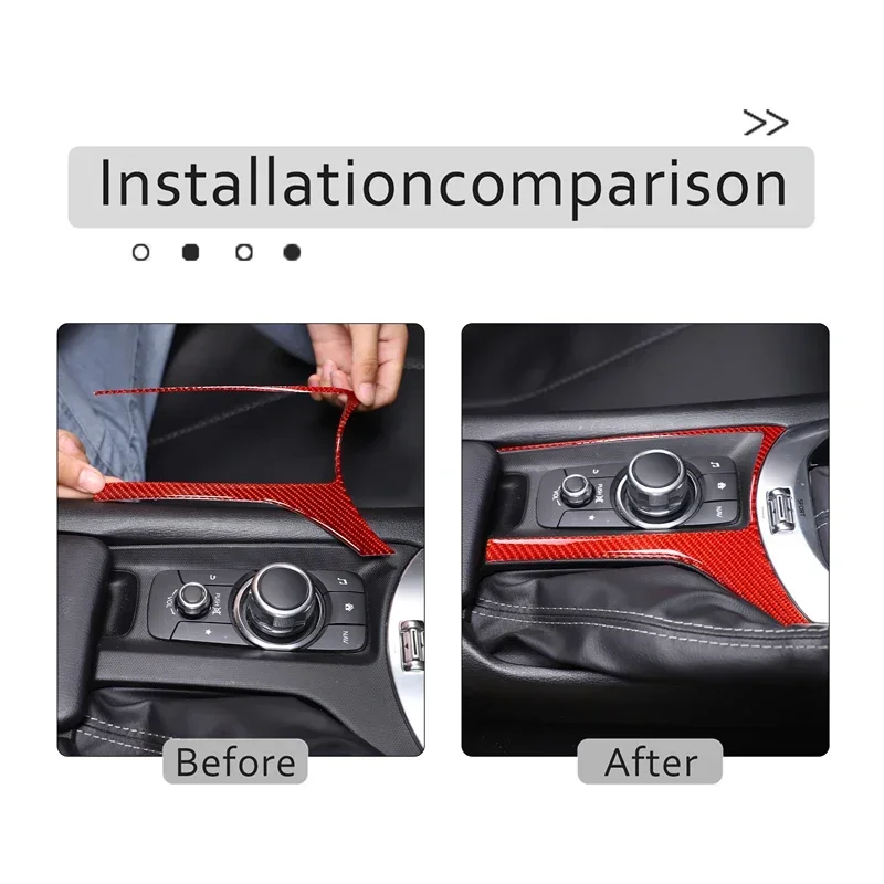 

For Mazda MX-5 2016-2024 soft carbon fiber car central control multimedia knob control outer frame sticker interior accessories