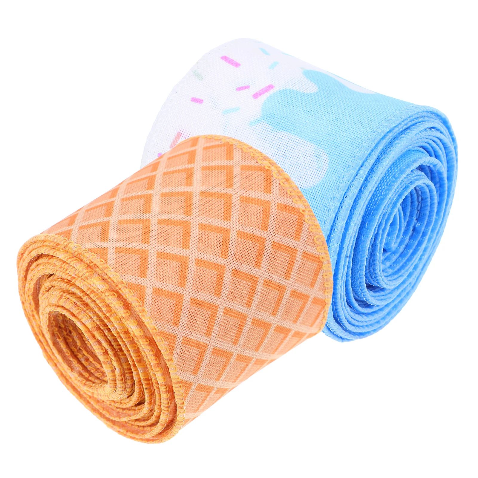 

2pcs Bow Ribbon Cake Wire Edged DIY Craft Gift Wrapping Ribbons for Decoration Present Packaging Ornament Party