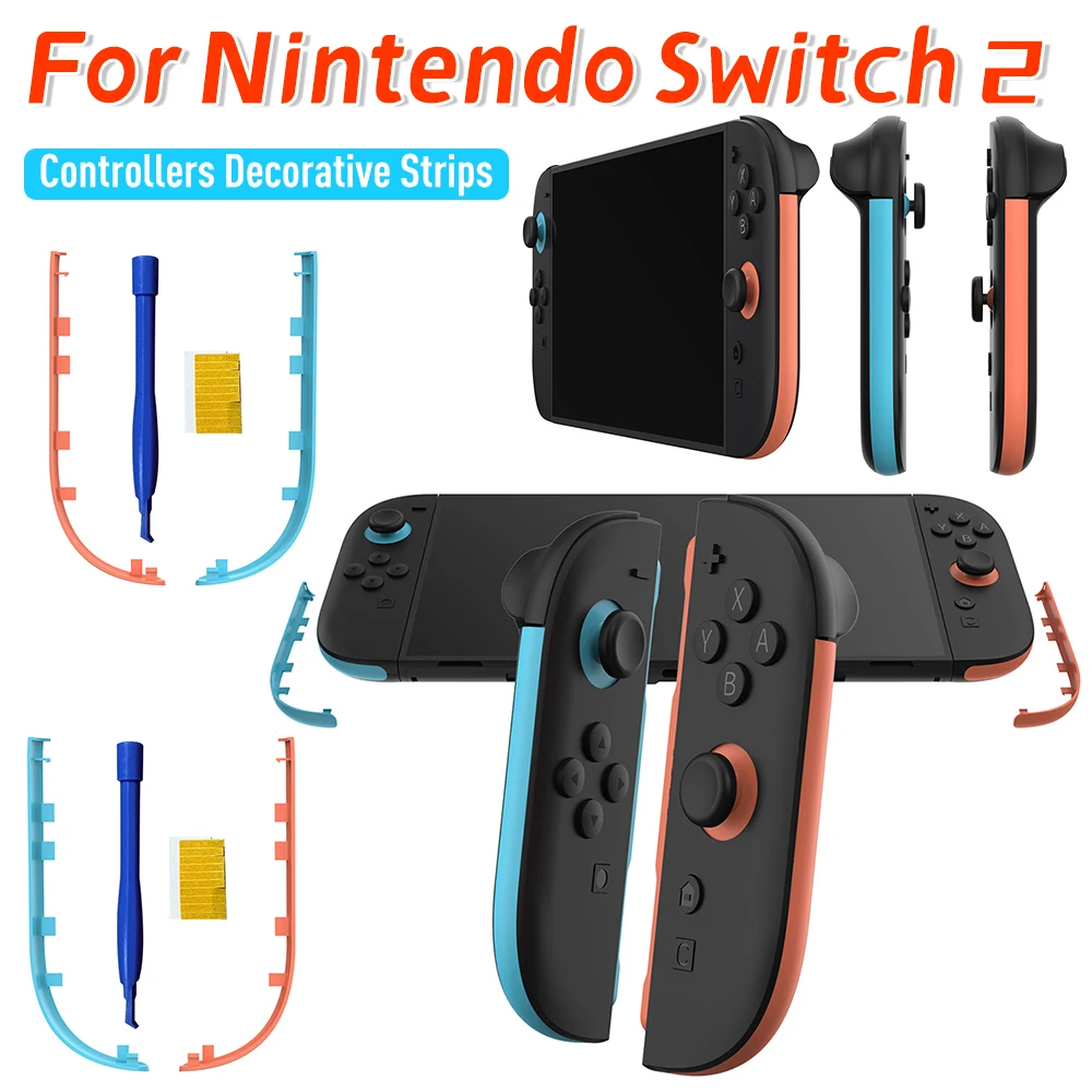 For Switch 2 Joy-Con Decoration Strips Replacement Decorative Trim Handles Trim for Switch 2 Gaming Accessories
