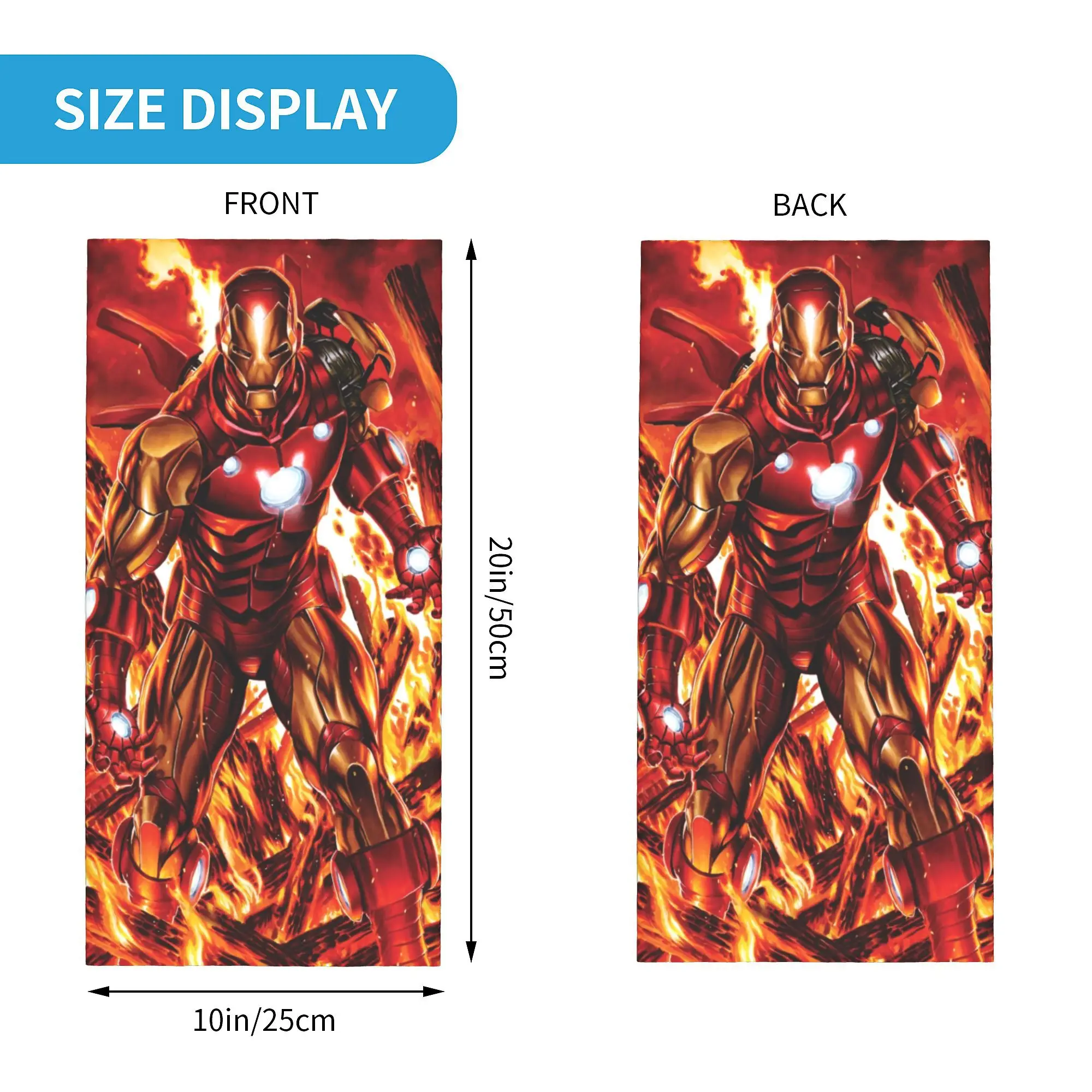 Custom Iron Man Hero Movie Bandana Winter Neck Warmer Women Windproof Wrap Face Scarf for Ski  Gaiter Headband