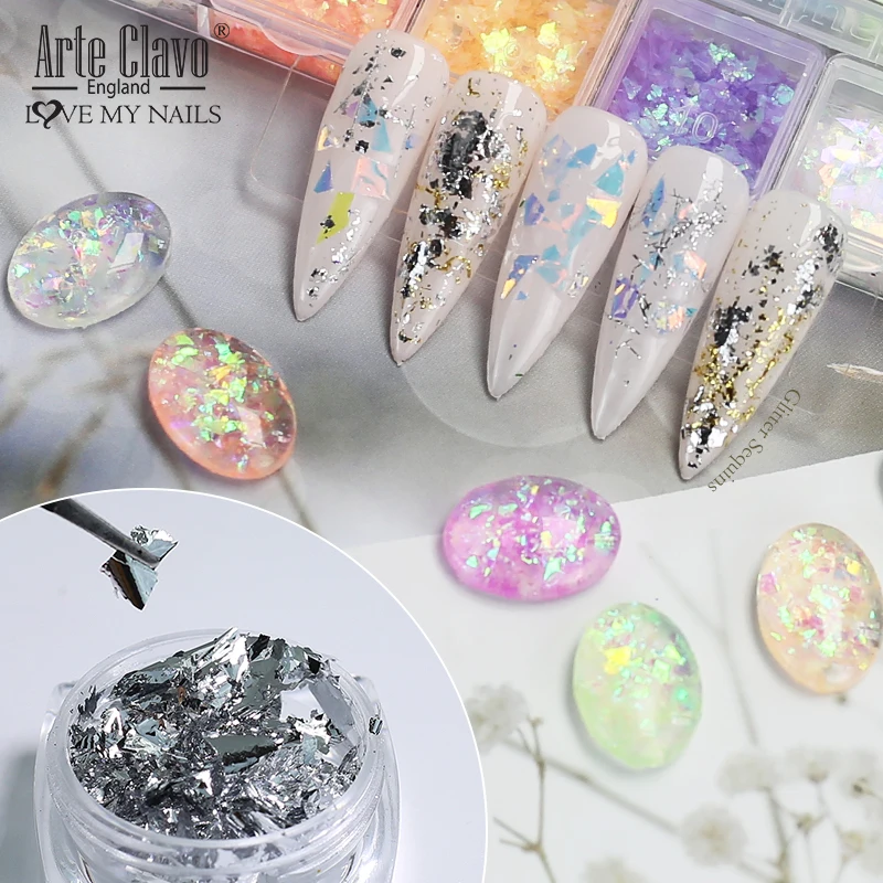 Arte Clavo 12 grilles/boîte paillettes pour ongles paillettes scintillantes pointes de couleurs mélangées éblouissantes Paillette décorations pour Nail Art tout pour Maincure