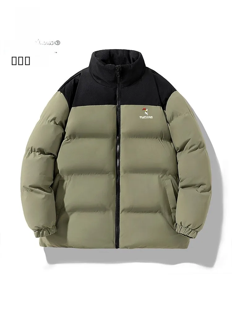 

TUCANO Men's aphene down Cotton Jaet Stand Collar Winter Youth Faion Bread Sle Coat Warm Long Sve Casual Outerwear
