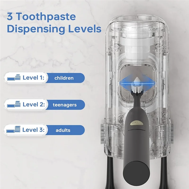 Dispenser di dentifricio TKOH, dispenser automatico di dentifricio spremi dentifricio per bambini, portaspazzolino a parete