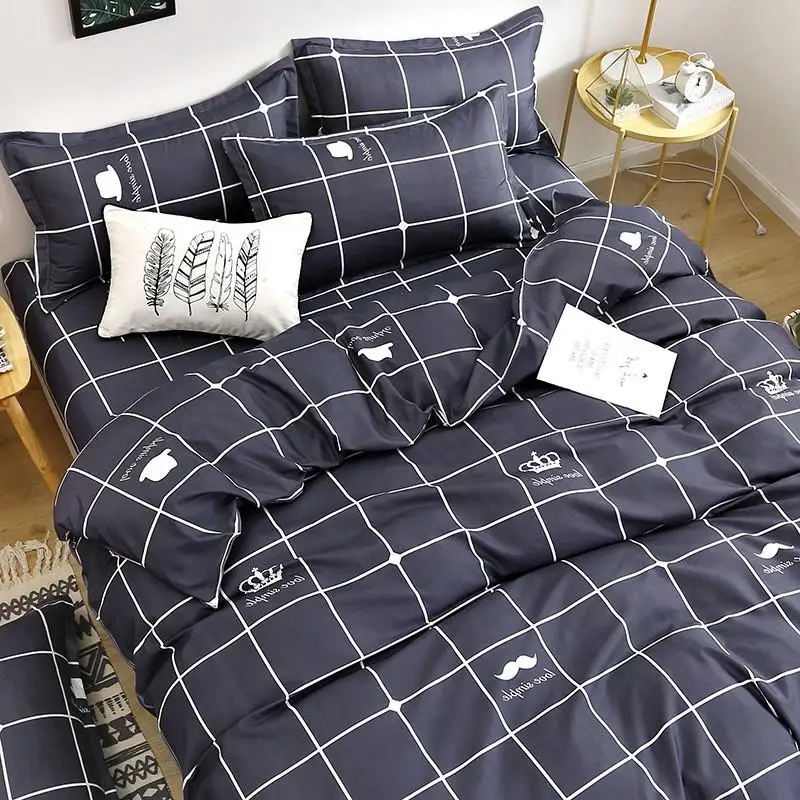 

Student Tee-Piece Bedding Set Modern Waed Cotton Duvet Cover Flannel Bed eet Dormi Single Bed Linen Accories