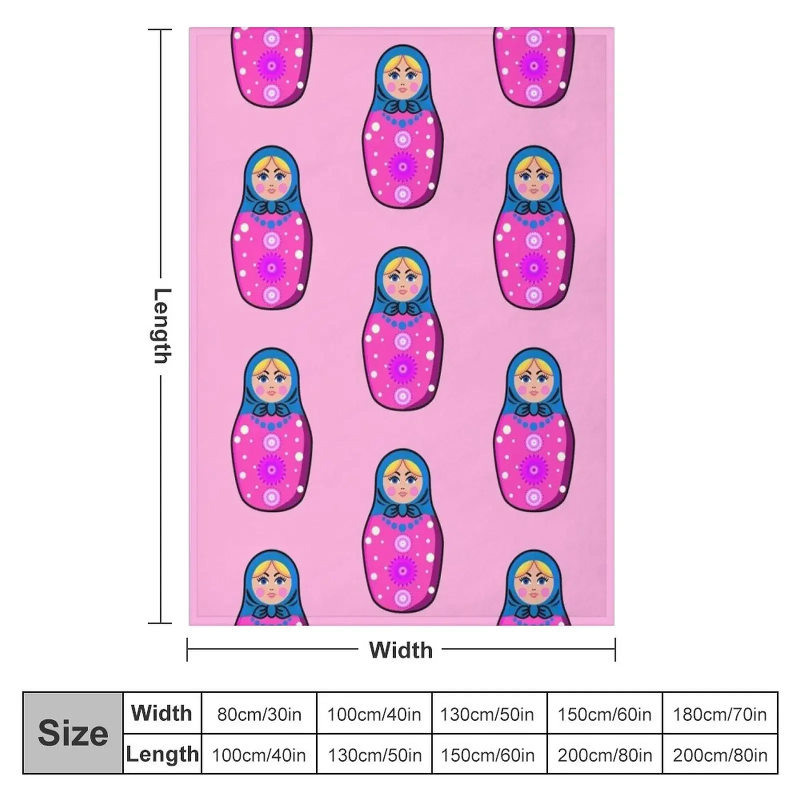 Pink Babushka Matryoshka Doll Throw Blanket Luxury Thicken Blankets Sofas Of Decoration Multi-Purpose Shaggy Blankets